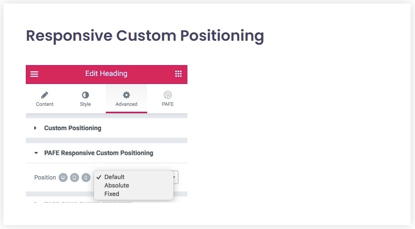 Responsive Custom Positioning - PAFE